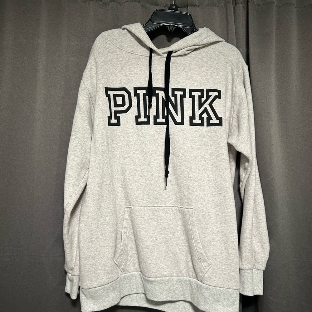 PINK Victoria's Secret Light Gray Hoodie Sweater